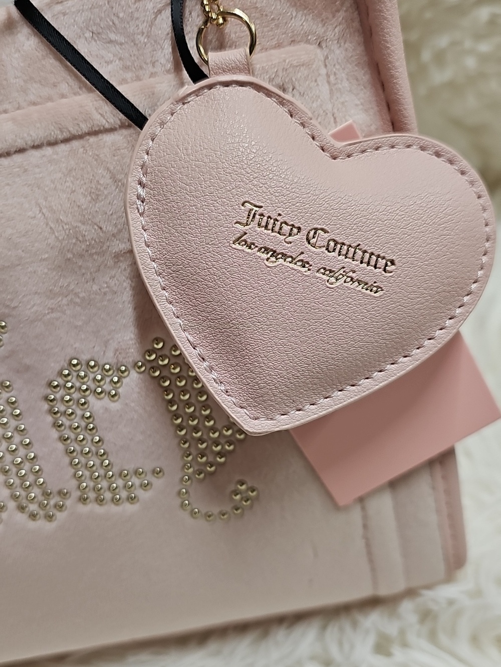 Juicy Couture Pink Mini Velour Logo Tote Crossbody Shoulder Hand Bag - Picture 4 of 14